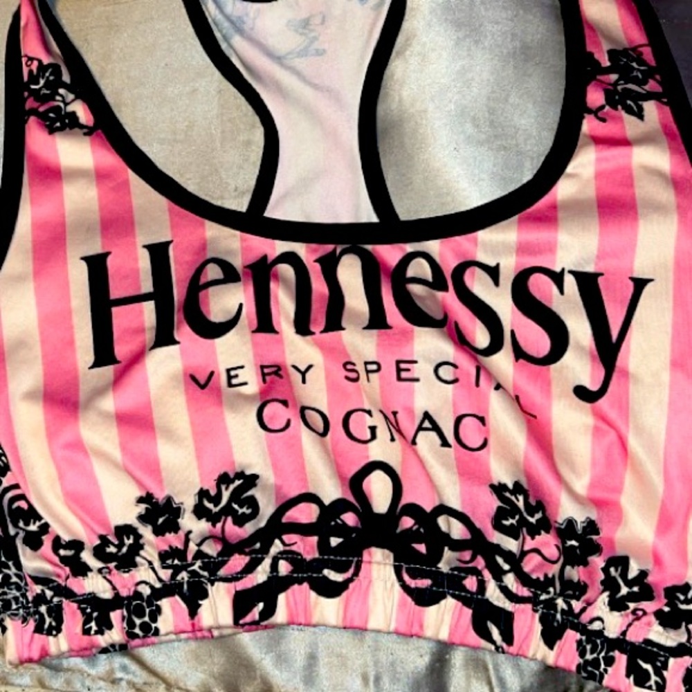 PINK STRIPED HENNESSY CROPPED TANK TOP!